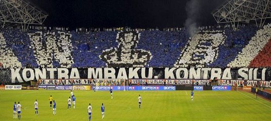 WithUkraine on X: Soccer club Dinamo Zagreb showed their support for  #Ukraine in today's away match against HNK Hajduk Split. #StandWithUkraine  #SupportUkraine  / X