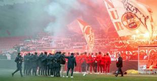 1. FC Köln fans at the first training of the year