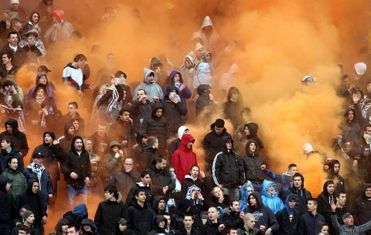 ZAGREB, CROATIA - JULY 13, 2019: Croatian league Supercup, GNK Dinamo vs. HNK  Rijeka. Armada Rijeka supporters Stock Photo - Alamy