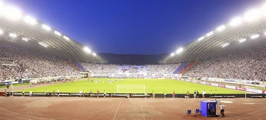 Hajduk split fans during the europa league hi-res stock
