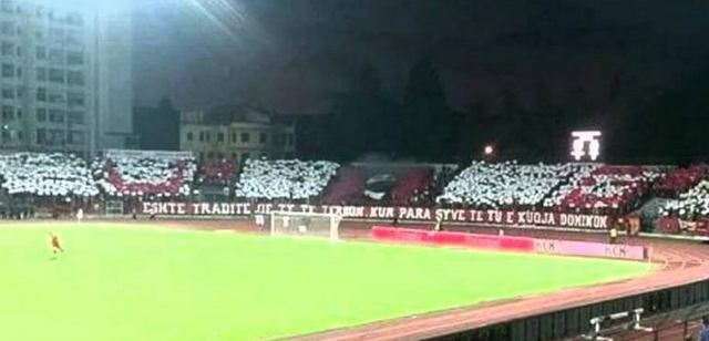 Partizanis fans cheer during the match between FK Partizani and KF News  Photo - Getty Images