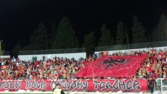 Partizanis fans cheer during the match between FK Partizani and KF News  Photo - Getty Images