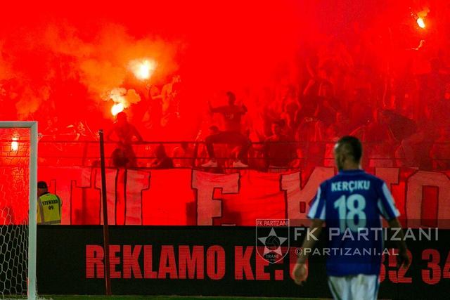 Partizanis fans cheer during the match between FK Partizani and KF News  Photo - Getty Images