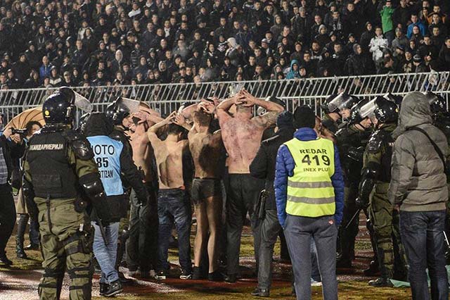 Partizanis fans cheer during the match between FK Partizani and KF News Photo - Getty Images
