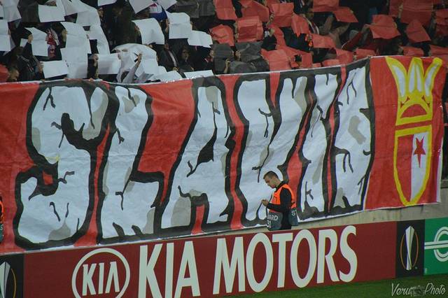 Slavia Prague Ultras in the Stands Editorial Photography - Image