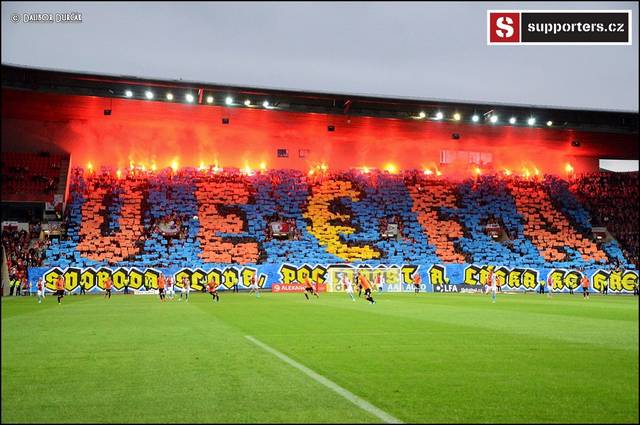 Slavia Prague Ultras in the Stands Editorial Photography - Image