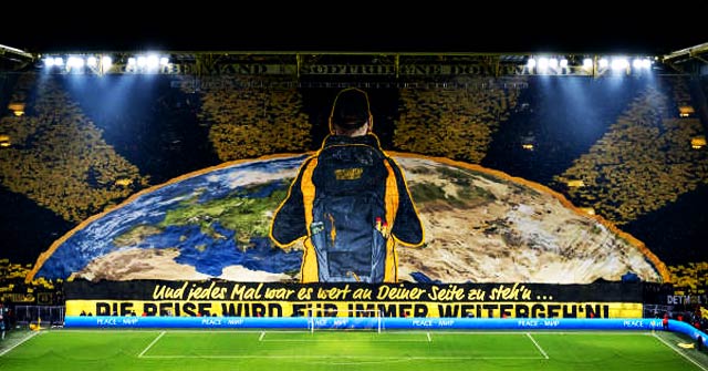 fantastic tifo by borussia dortmund fans