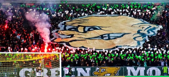 BUDAPEST - March 10: Fans Of FTC Light Fire During Ferencvarosi TC