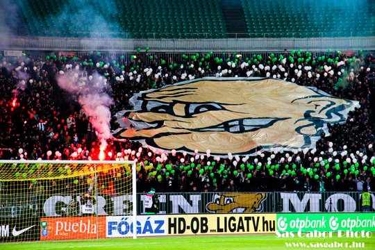 BUDAPEST, HUNGARY - JUNE 20: Ultras of Ferencvarosi TC (as known