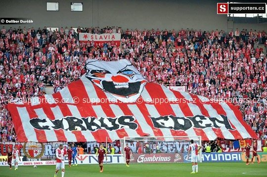 Slavia Prague Ultras in the Stands Editorial Photography - Image